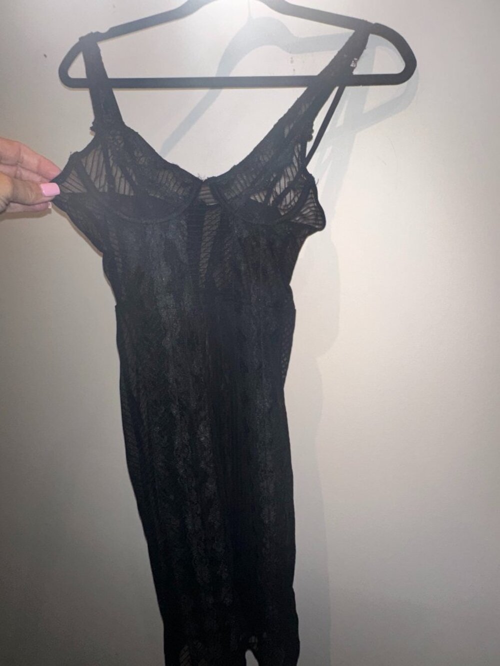 Black Lace sheer Slip Dress